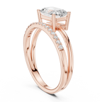 18K Yellow Gold Radiant-Cut Diamond Bypass Engagement Ring