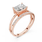 18K Yellow Gold Radiant-Cut Diamond Bypass Engagement Ring