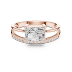 18K Yellow Gold Radiant-Cut Diamond Bypass Engagement Ring