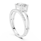 18K Yellow Gold Radiant-Cut Diamond Bypass Engagement Ring