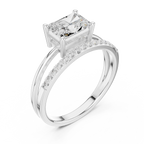 18K Yellow Gold Radiant-Cut Diamond Bypass Engagement Ring