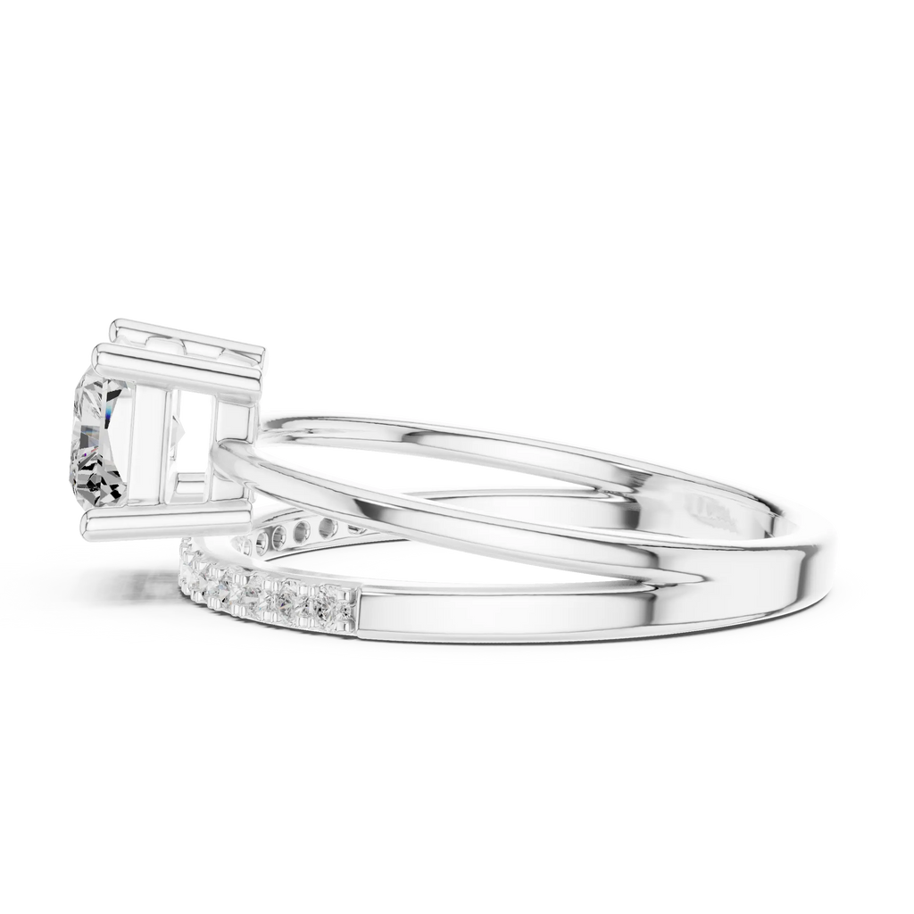 18K Yellow Gold Radiant-Cut Diamond Bypass Engagement Ring