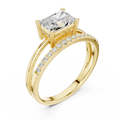 18K Yellow Gold Radiant-Cut Diamond Bypass Engagement Ring