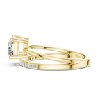 18K Yellow Gold Radiant-Cut Diamond Bypass Engagement Ring
