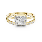 18K Yellow Gold Radiant-Cut Diamond Bypass Engagement Ring