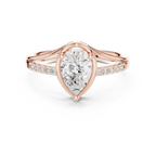 18K White Gold Pear-Cut Diamond Split Shank Engagement Ring