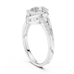 18K White Gold Pear-Cut Diamond Split Shank Engagement Ring