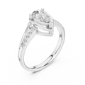 18K White Gold Pear-Cut Diamond Split Shank Engagement Ring