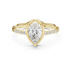 18K White Gold Pear-Cut Diamond Split Shank Engagement Ring