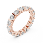 10K Yellow Gold Bar-Set Round Diamond Eternity Ring