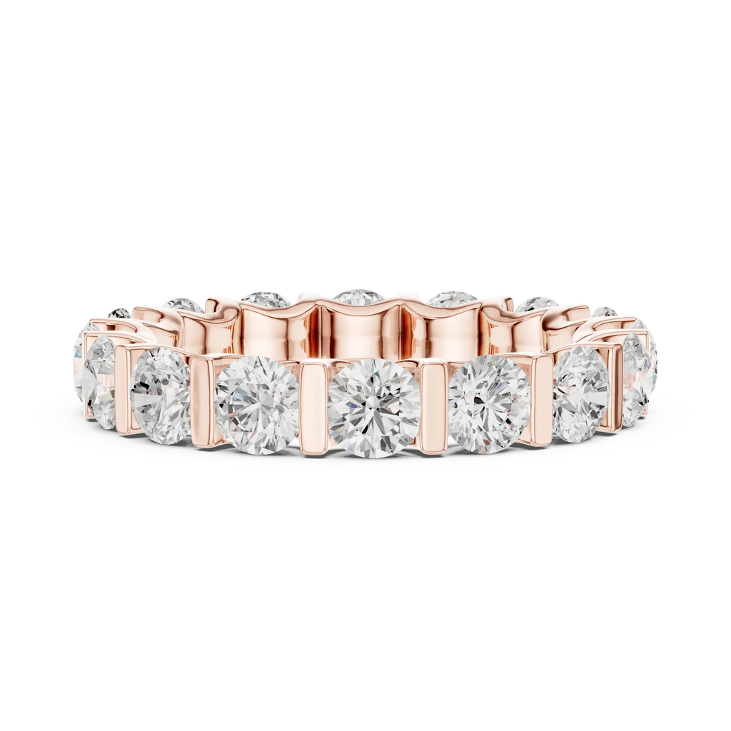 10K Yellow Gold Bar-Set Round Diamond Eternity Ring