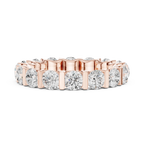10K Yellow Gold Bar-Set Round Diamond Eternity Ring