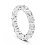 10K Yellow Gold Bar-Set Round Diamond Eternity Ring