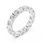 10K Yellow Gold Bar-Set Round Diamond Eternity Ring