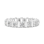 10K Yellow Gold Bar-Set Round Diamond Eternity Ring