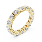 10K Yellow Gold Bar-Set Round Diamond Eternity Ring