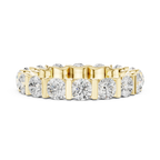 10K Yellow Gold Bar-Set Round Diamond Eternity Ring