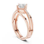 14K Rose Gold Princess-Cut Diamond Engagement Ring