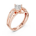 14K Rose Gold Princess-Cut Diamond Engagement Ring