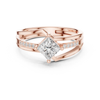14K Rose Gold Princess-Cut Diamond Engagement Ring