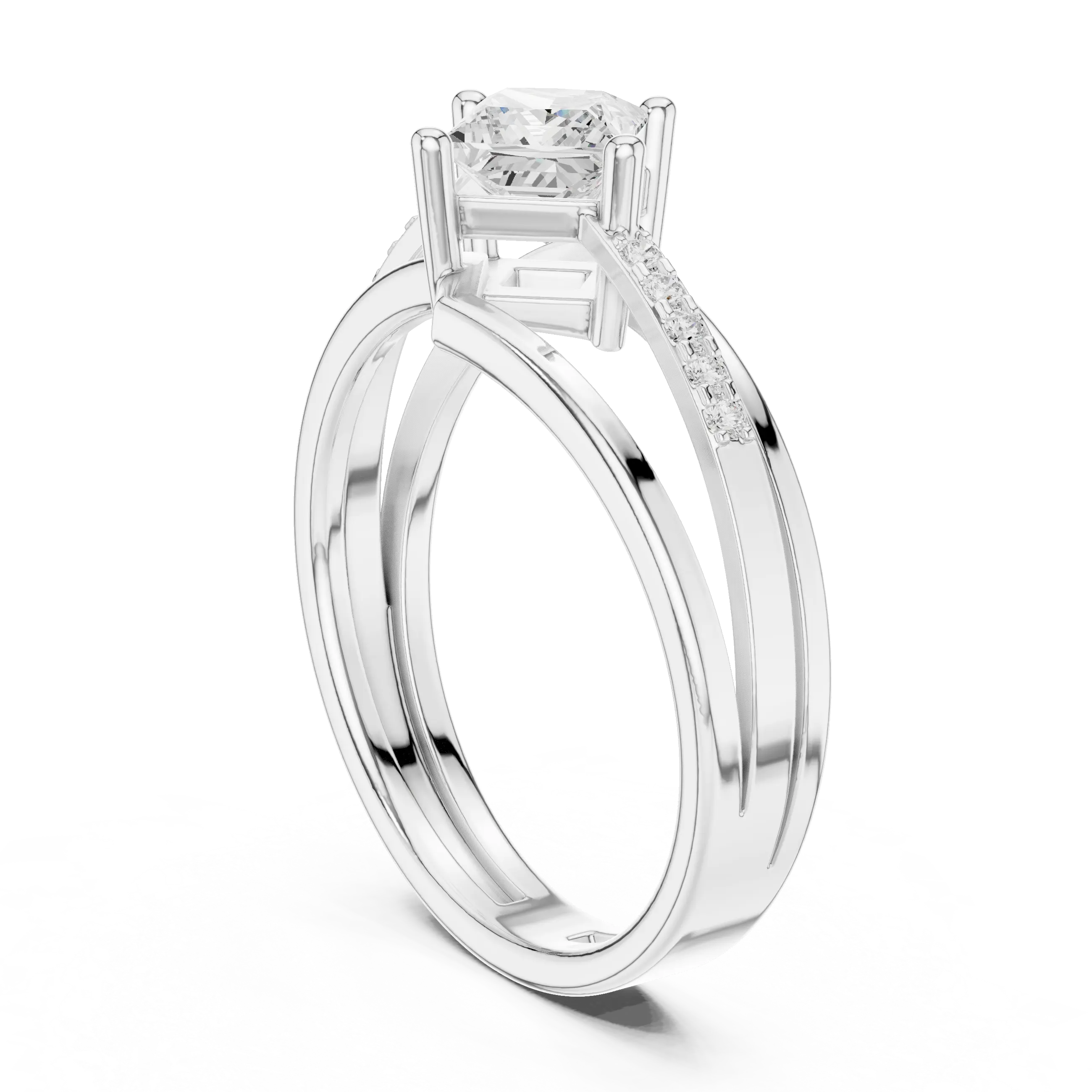 14K Rose Gold Princess-Cut Diamond Engagement Ring