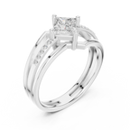 14K Rose Gold Princess-Cut Diamond Engagement Ring