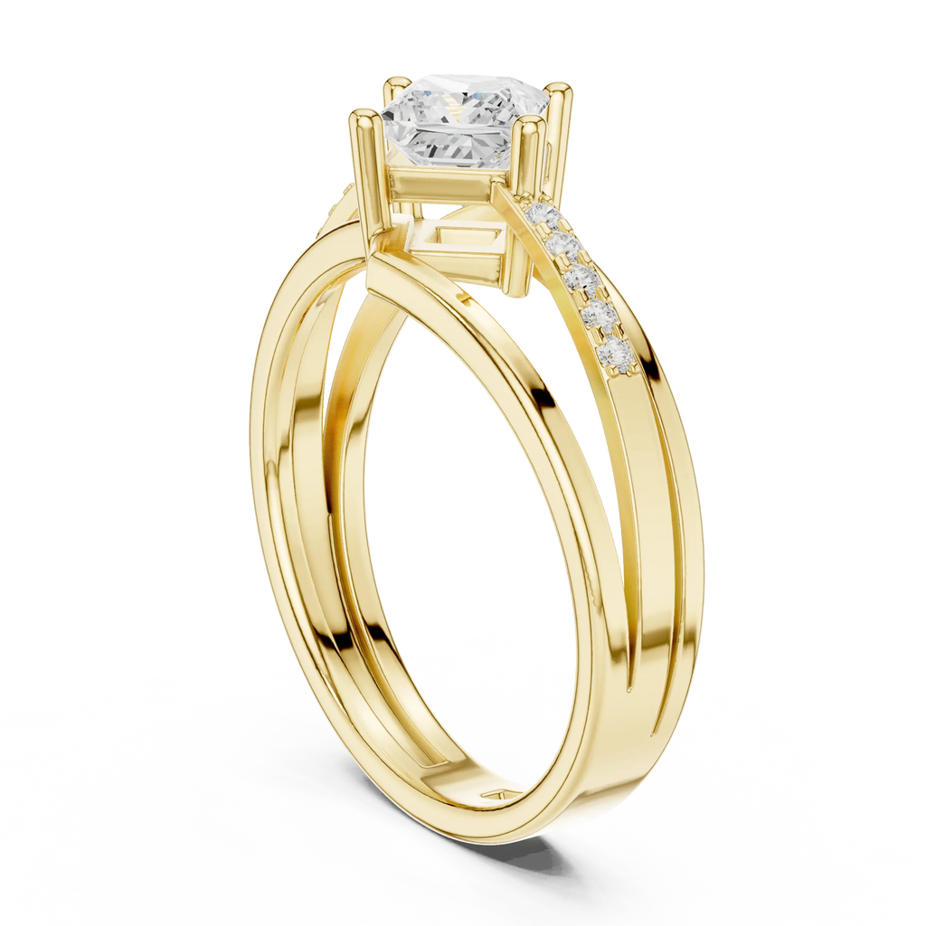 14K Rose Gold Princess-Cut Diamond Engagement Ring