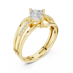 14K Rose Gold Princess-Cut Diamond Engagement Ring