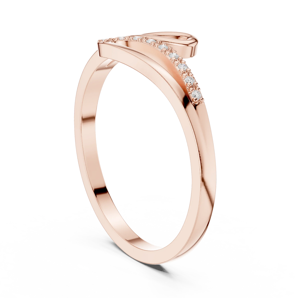 10K White Gold Minimalist Pavé Infinity Bypass Ring