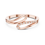 10K White Gold Minimalist Pavé Infinity Bypass Ring