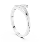 10K White Gold Minimalist Pavé Infinity Bypass Ring