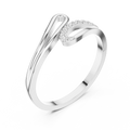 10K White Gold Minimalist Pavé Infinity Bypass Ring