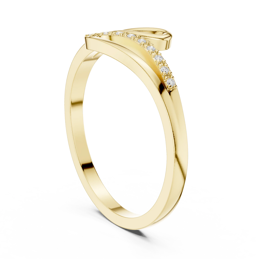 10K White Gold Minimalist Pavé Infinity Bypass Ring