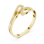 10K White Gold Minimalist Pavé Infinity Bypass Ring