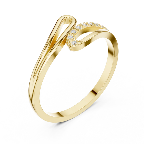 10K White Gold Minimalist Pavé Infinity Bypass Ring