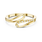 10K White Gold Minimalist Pavé Infinity Bypass Ring