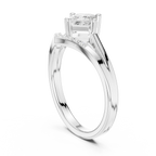 14K Rose Gold Princess-Cut Diamond Chevron Bypass Ring