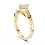 14K Rose Gold Princess-Cut Diamond Chevron Bypass Ring