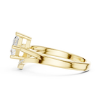 14K Rose Gold Princess-Cut Diamond Chevron Bypass Ring
