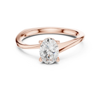18K Yellow Gold Oval-Cut Diamond Classic High-Profile Solitaire Ring