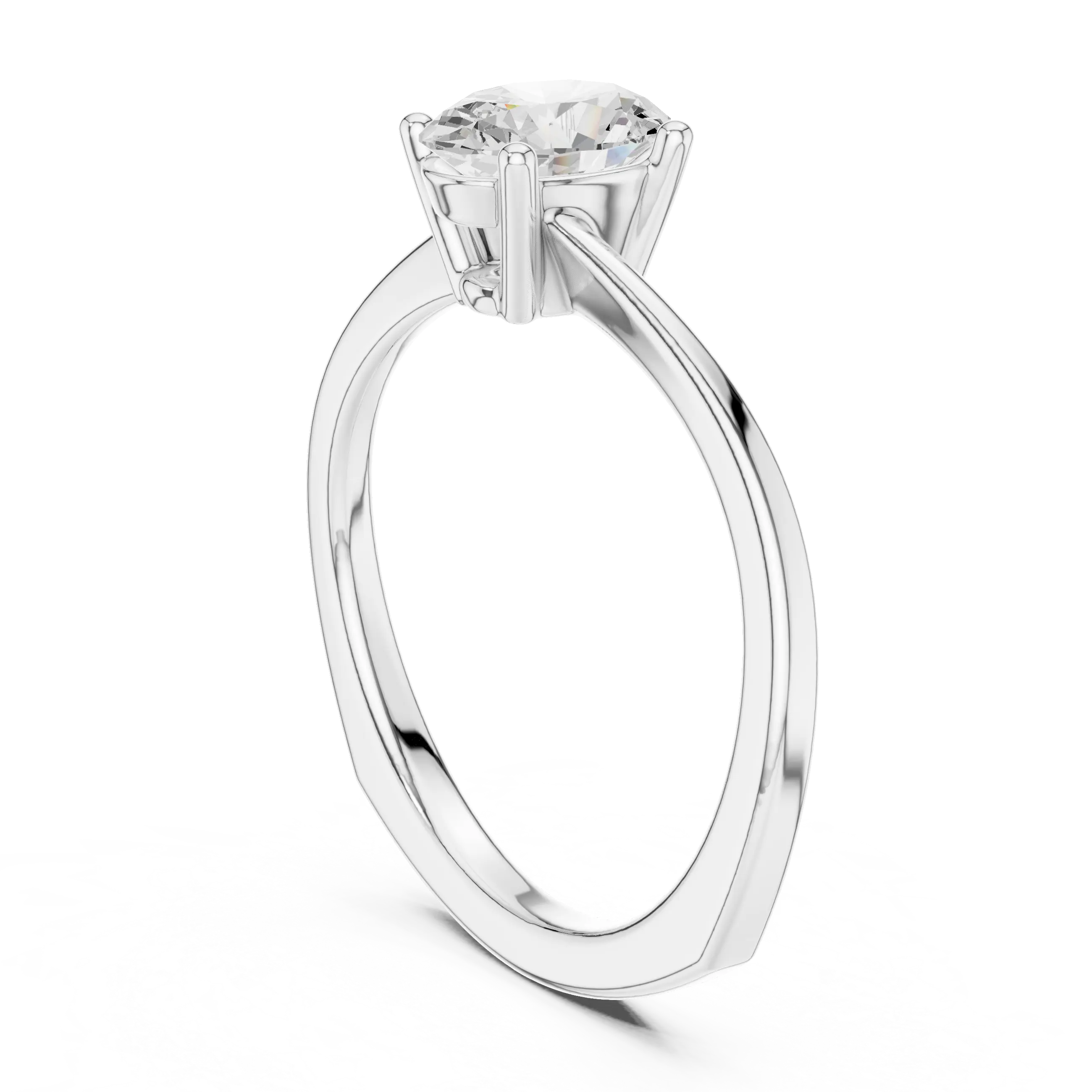 18K Yellow Gold Oval-Cut Diamond Classic High-Profile Solitaire Ring