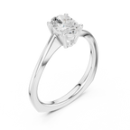 18K Yellow Gold Oval-Cut Diamond Classic High-Profile Solitaire Ring