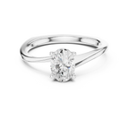 18K Yellow Gold Oval-Cut Diamond Classic High-Profile Solitaire Ring
