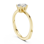 18K Yellow Gold Oval-Cut Diamond Classic High-Profile Solitaire Ring