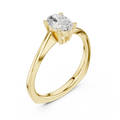 18K Yellow Gold Oval-Cut Diamond Classic High-Profile Solitaire Ring