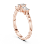 18K Yellow Gold Three-Stone Emerald-Cut Diamond Trinity Ring