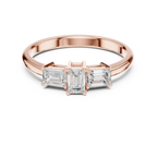 18K Yellow Gold Three-Stone Emerald-Cut Diamond Trinity Ring