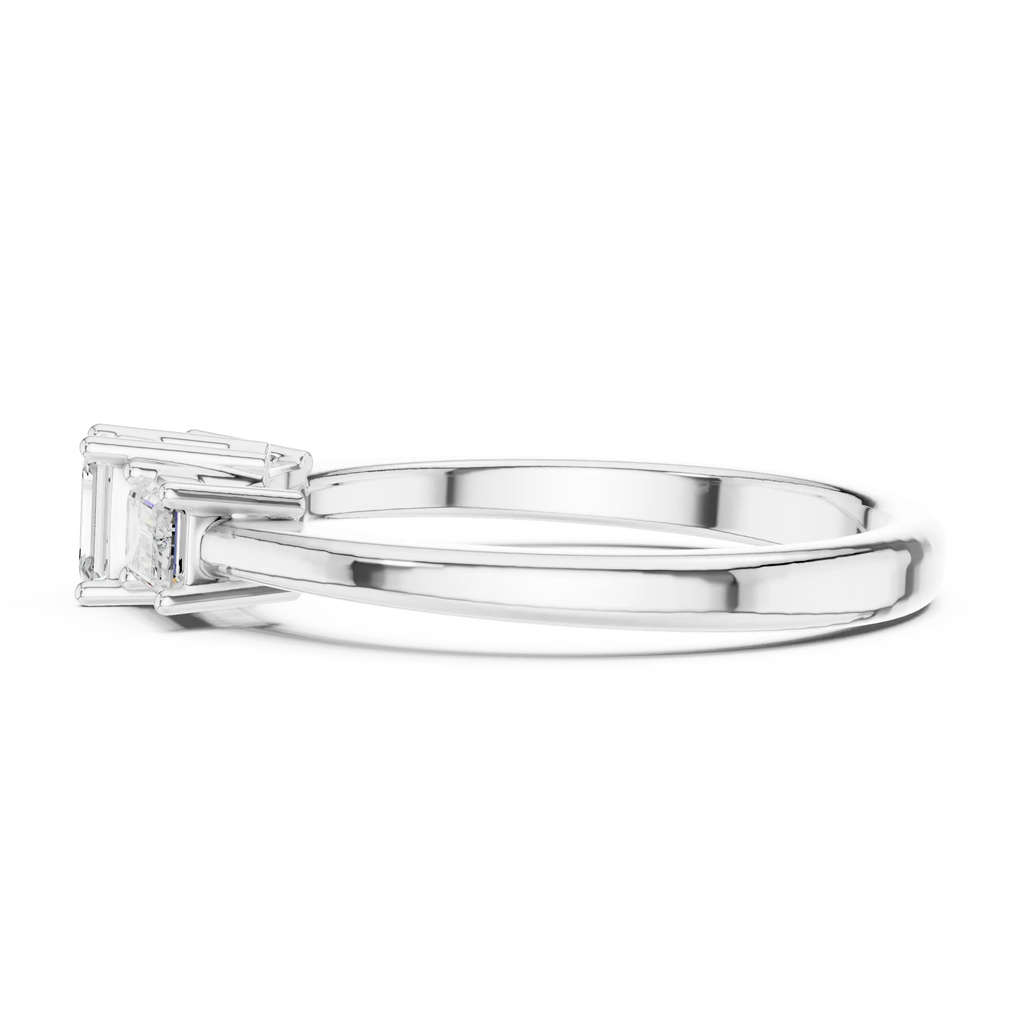 18K Yellow Gold Three-Stone Emerald-Cut Diamond Trinity Ring