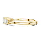 18K Yellow Gold Three-Stone Emerald-Cut Diamond Trinity Ring