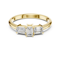 18K Yellow Gold Three-Stone Emerald-Cut Diamond Trinity Ring